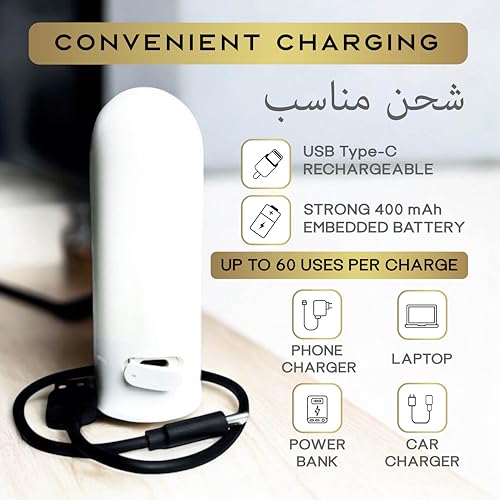 ALDIM Premium Portable Bidet For Travel, Rechargeable Electric Bidet, Portable Shattaf, Travel Bidet, Bidet Sprayer For Toilet Travel, Travel Shattaf