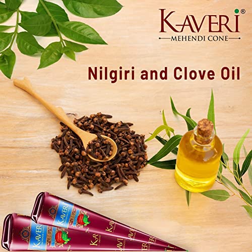 3 x Kaveri Mehndi Cones Dark Brown Mehndi All Natural Body Art Organic Temporary Tattoo Kaveri