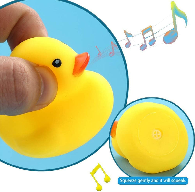 ELECDON Bath Duck Toys, 9 Pcs Mini Bath Duck Toys, Yellow Rubber Ducks Float Ducks Baby Shower Toy for Toddlers Boys Girls Over 3 Months (2.17 Inches)