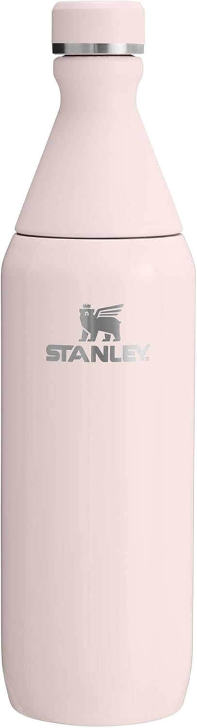 The All Day Slim Sports Water Bottle 0.6L - Cold For 6 Hours - Iced For 11 Hours - BPA-Free Recycled Stainless Steel - Leakproof - Dishwasher Safe - Rose Quartz - Rose Quartz