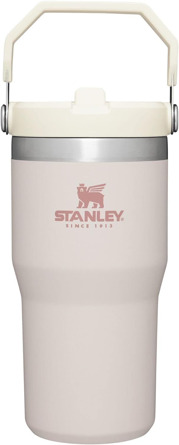 Stanley IceFlow Stainless Steel Tumbler with Straw - Vacuum Insulated Water Bottle for Home, Office or Car - Reusable Cup with Straw Leakproof Flip - Cold for 12 Hours or Iced for 2 Days (Rose Quartz)