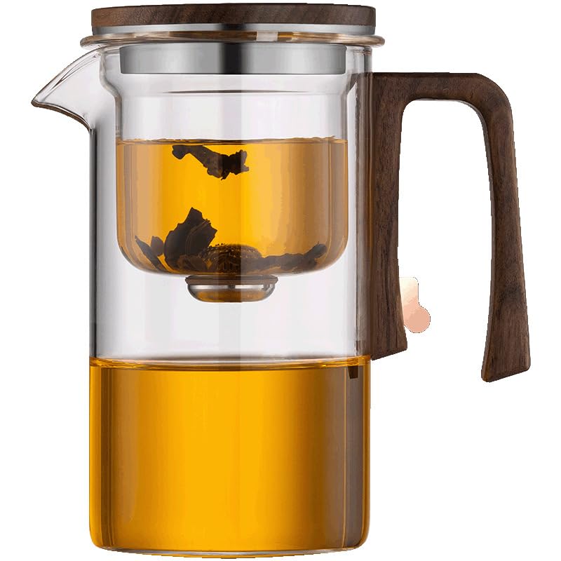 Enchanti Tea Pot, 720ml Water Separation Glass Teapot, Magnetic Filtration Tea pot with Switch, Durable Glass Teapot for Loose Leaf & Herbal Teas