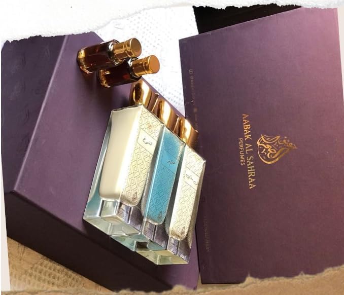 aabak al sahraa ??? ??????? Non- coholic Perfumes and Tola Set of 5 - Leil Malaki, Mutamayez, Shoumoukh, Silver Oud Tola and Rawae' Oud Tola - Luxury Fragrances for both Men and Women