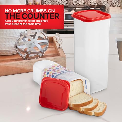 1 Pcs Bread Boxes for Kitchen Counter Airtight, Fresh Bread Storage Container, Clear Sandwich Bread Saver, Bread Holder - Bread Bin for Bun, Bagel, and Bread Loaf, Plastic Bread Box