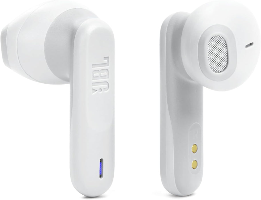 JBL Vibe Flex, Wireless Bluetooth Headphones, 12mm Drivers, 32 Hour Playback, IP54 Water and Dust Resistant - White