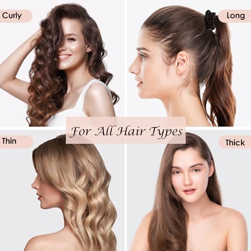 ELAUR Silk Scrunchies Satin for Women Girls | No Frizz No Crease | Soft Hair Accessories| Medium Hair Ties Scrunchy | Black Pink Grey Elastic Hair Band | Pack of 6 Colors (Blush)