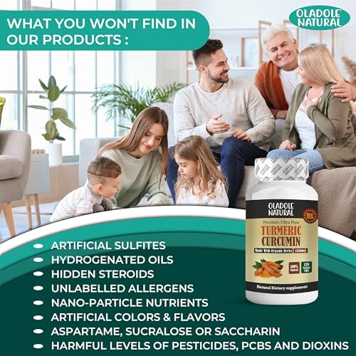 Oladole Natural Turmeric Curcumin 1510mg with Black Pepper â€“ 120 Capsules | 95% Curcuminoids | Joint, Immune & Digestive Support | Antioxidant-Rich | Skin Health & Stress Relief Supplement