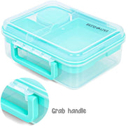 3/4/5 Compartment Convertible Bento Lunch Box with Gravy Bowl, Green