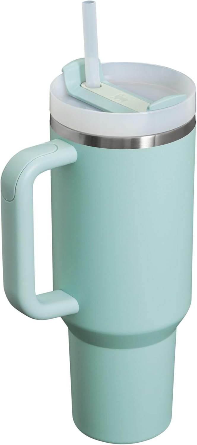 Stanley Quencher H2.0 Tumbler with Handle & Straw 40 oz | Twist On 3-Way Lid | Cupholder Compatible for Travel | Insulated Stainless Steel Cup | BPA-Free | Seafoam