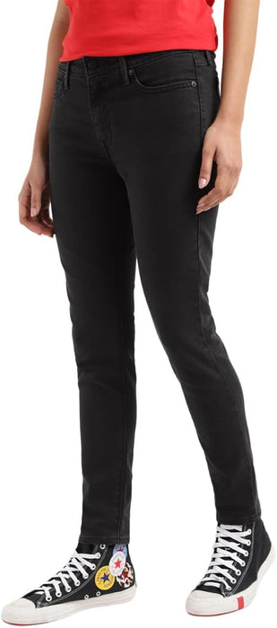 Levi's A7090-0001 Women's Mid Rise 711 Skinny Jeans, Ebony Black Size 26W/28L
