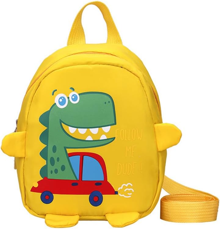Toddler Backpack with Anti-Lost Harness Small Dinosaur Backpack for Boys and Girls - Yellow