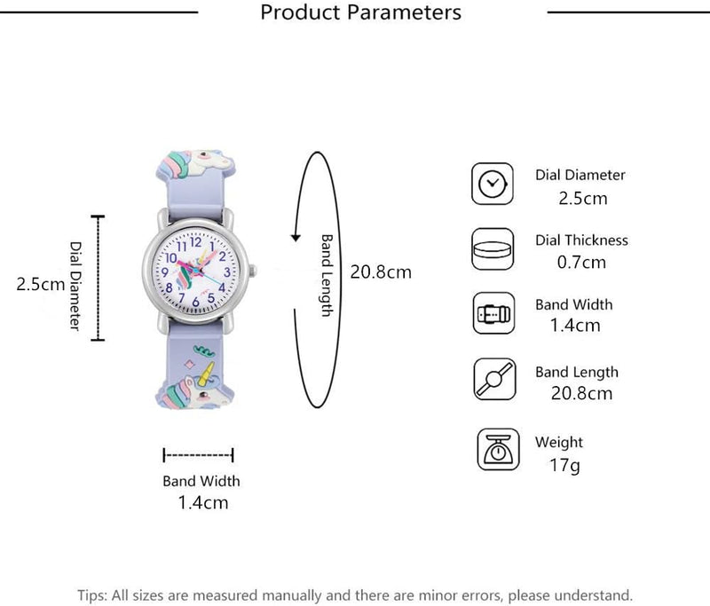 Kids Watches Girl Watches Ages 3-12 Sports Waterproof 3D Cute Cartoon Digital 7 Color Lights Wrist Watch for Kids
