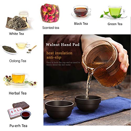 TOLOG Travel Chinese Kung Fu Ceramic Teapot Portable Handmade, Teapot Teacups All in One Gift Bag for Adults (purple clay tea sets 3)