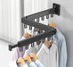 SKYISOK Foldable Clothes Hanger Wall Mount Retractable Cloth Drying Rack Indoor Outdoor Aluminum Home Laundry Clothesline Space Saving