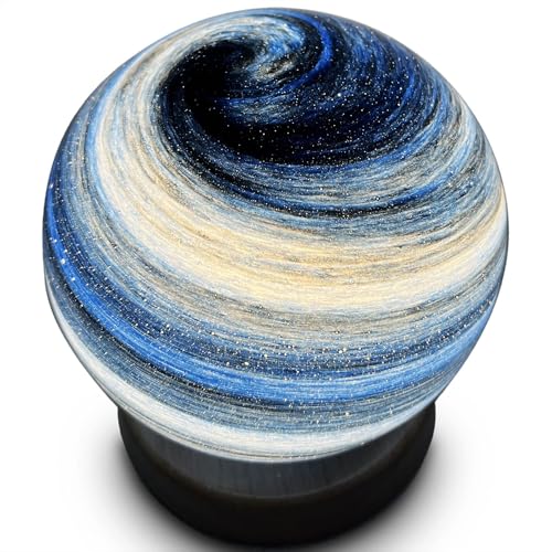 Night Galaxy Lamp, Kids Moon Light Decorative Star Lights with Wooden Stand, 3D Galaxy Moon Lights, Suitable as Night Lights Bedroom Decorations, Stocking Stuffers for Kids Adults Women