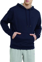 mens Hoodie, Powerblend, Fleece Striped Sweatshirt for Men (Reg. Or Big & Tall) Hooded Sweatshirt - Navy C Logo