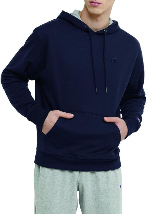 mens Hoodie, Powerblend, Fleece Striped Sweatshirt for Men (Reg. Or Big & Tall) Hooded Sweatshirt - Navy C Logo