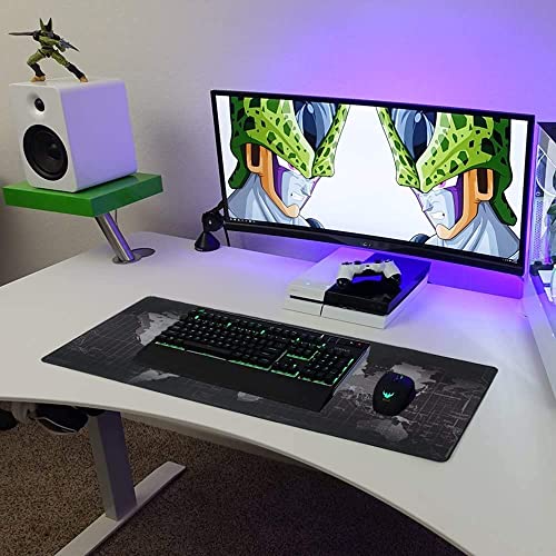 SKY-TOUCH Gaming Mouse Pad 90x40cm, Anti-Skid Mouse Mat, World Map Mousepad Rubber Base and Stitched Edges for Gamers Office