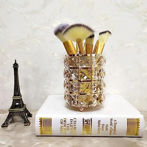 Crystal Make Up Organizer, Desk Organizer For Makeup Brush, Beauty Tools & Accessories For Women, Bathroom Organizer Stand, Crystal Makeup Organizer