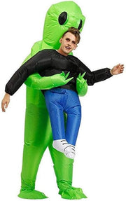 AM ANNA Inflatable ET Monster Costume Scary Green Alien Cosplay Costume for Kids Masquerade Halloween Party,Small