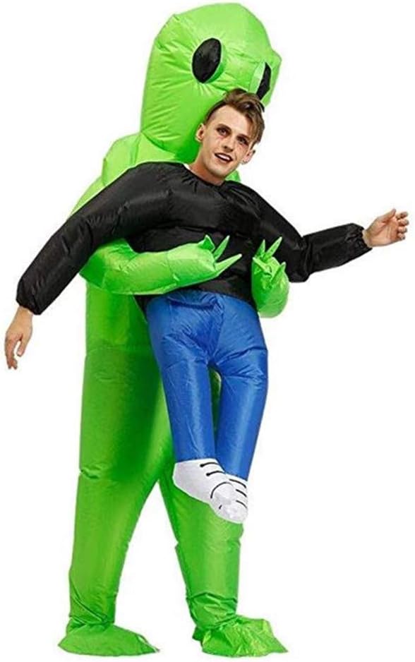 AM ANNA Inflatable ET Monster Costume Scary Green Alien Cosplay Costume for Kids Masquerade Halloween Party,Small