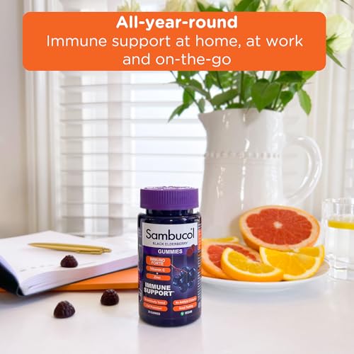 Sambucol Immuno Forte Gummies with Vitamin C & Zinc | Adult Immune Support Supplement | 30 Gummies | Boost Immunity & Protect Against Flu & Illness