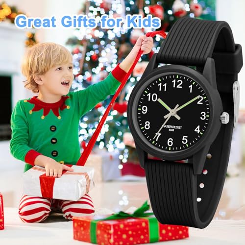 Azonee Analog Watches for Girls Boys - Learning Time 50M Waterproof Children Watch Easy to Read for Ages 3-10 - Great Birthday Gifts