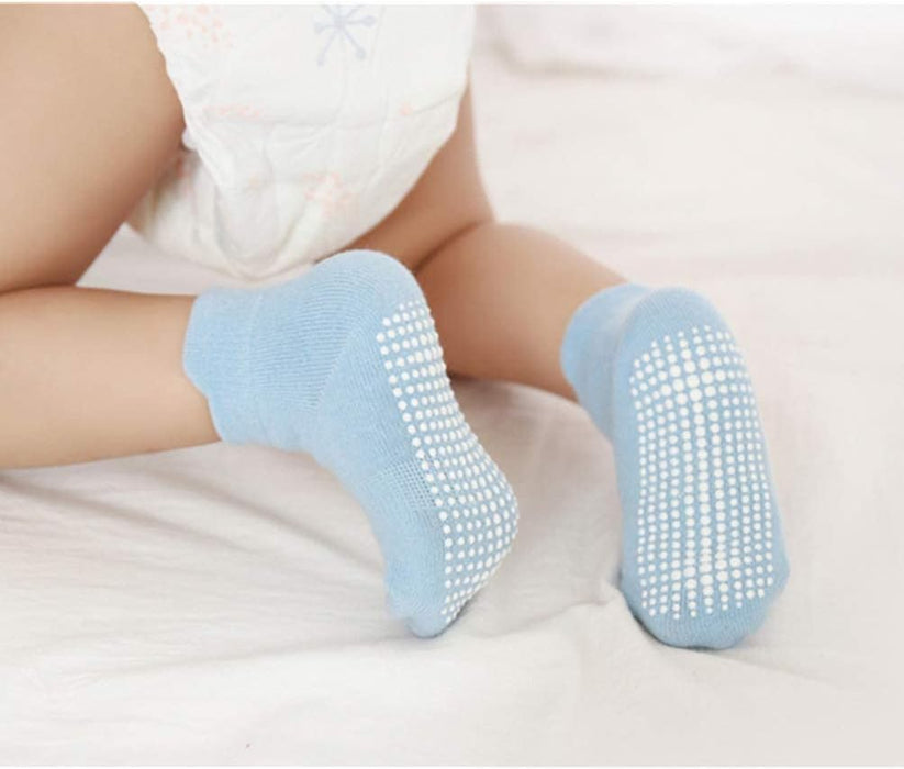 Grips Ankle Socks for Toddler, SYOSI Non Slip Socks for Kids, Low Cut Anti Skid Floor Socks for Baby Boys and Girls