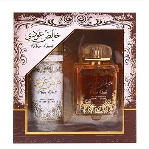 Lattafa Pure Oudi Gift Set (EDP 100ml, Deodorant 200ml)