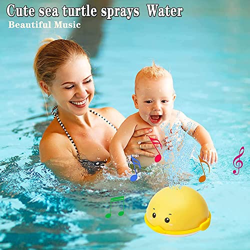 X spring Spray Water Bath Toy, Light Up Sprinkler Duck Induction Spray Water Toy with LED Light, Auto Sprinkler Bathtub Toddler Bath Toys, Boys Girls Baby Bath Toys for Toddlers 1 to 3 (Duck)