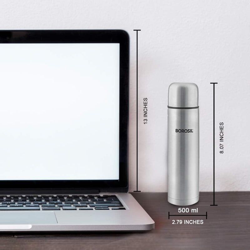 Hydra Thermo Stainless Steel Flask, 350ml, Silver