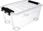 PREMIFY 11L Plastic Storage Box with Lockable Lid Clear Plastic Organizer Transparent Box Storing Clothes, Toys, Tools, Medicine, Arts & Crafts, Kitchen Etc (1 X 11L Storage Box) - 5 Liters