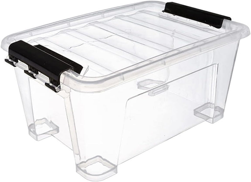 PREMIFY 11L Plastic Storage Box with Lockable Lid Clear Plastic Organizer Transparent Box Storing Clothes, Toys, Tools, Medicine, Arts & Crafts, Kitchen Etc (1 X 11L Storage Box) - 5 Liters