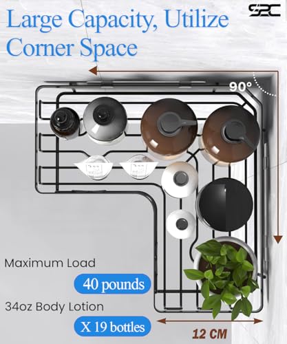 S2C Wall Mounted Bathroom Shelf Heavy Duty, Rustproof Shower Caddy with Soap Holder, Stainless Steel Bathroom Organizer,Bathroom Accessories Corner Shelf, Kitchen Organizer (PACK OF 3)