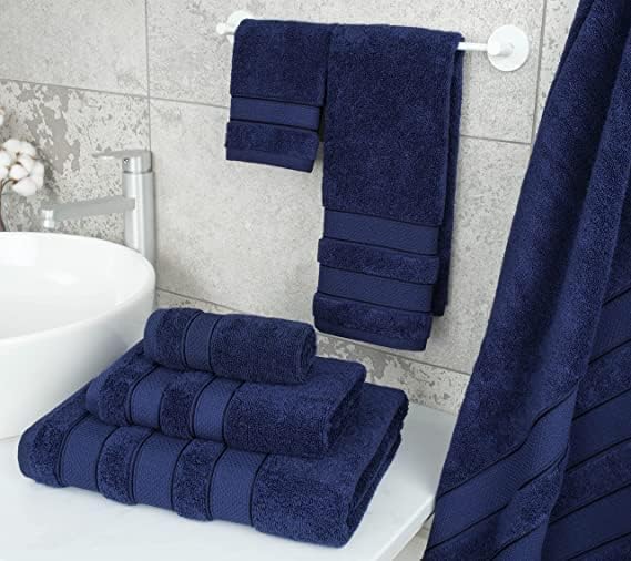 6 Piece Towel Set Luxury Hotel Quality 600 GSM 100% Turkish Genuine Cotton, 2 Bath Towels, 2 Hand Towels, 2 Washcloths, Super Soft & Absorbent - (Bright White, 6 Piece Towels)