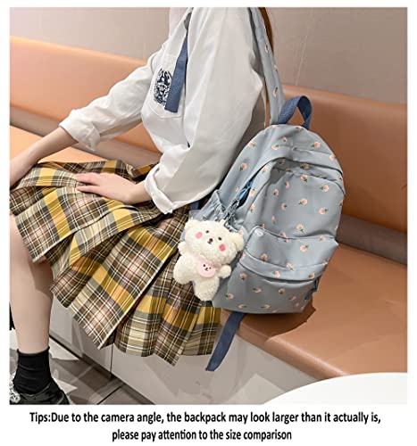 ZFOFLIK Small Flower school bag for Teen Girls Kawaii Floral Backpack for Girls Women Student Aesthetic Cute Mini Bookbag