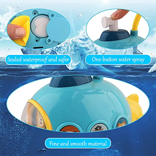 Mumoo Bear Baby Bath Toys, Light Up Bath Toys with LED Light, Sprinkler Bathtub Toys for Toddlers Infant Kids Boys Girls, Octopus Spray Swimming, Bathtub Shower Pool Bathroom Toy for Baby