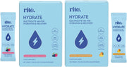 Rite Electrolytes - Hydration Sticks Powder with Vitamin C+B12, Magnesium, Calcium, Potassium, Chloride & Sodium I Vegan, Sugar Free, Gluten Free (Red Berries, Pack of 15) - 2-Pack Bundle Small