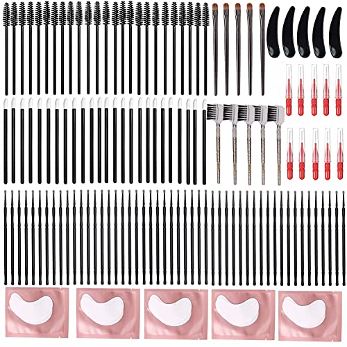 Lash Lift And T-i-n-t Tools, Lash Lifting Supplies, Brow Lamination Brushes, DIY Eyelash Perm Accessories At Home, Portable Brush Kit With Eye Pads All in one Individual 5 packs For Professional Use