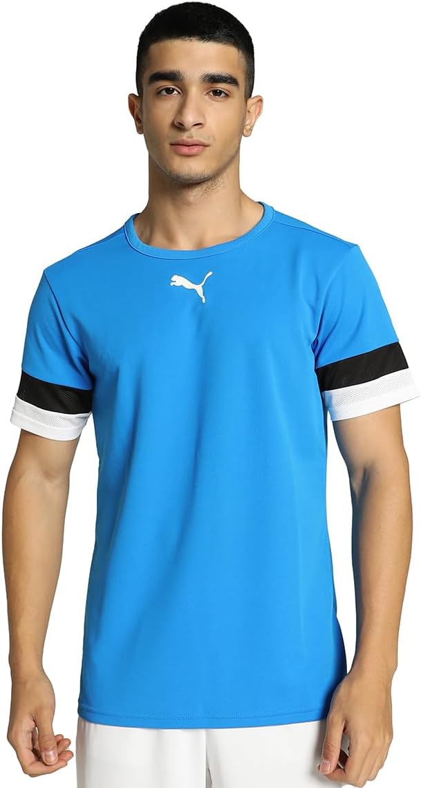 Men's Teamrise Jersey Shirt - Electric Blue Lemonade-puma Black-puma White