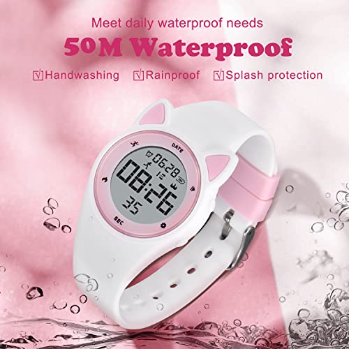 L LAVAREDO Kids Fitness Tracker Watch, Digital Activity Tracker Watch for Kids Ages 3-12, Non-Bluetooth, Alarm/Calorie/Pedometer Count Steps Wrist Watch for Kids
