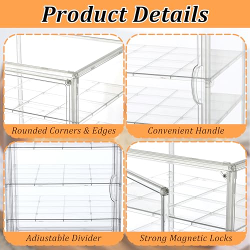 YEXEXINM 4 Layers Adjustable Clear Bread Storage Box for Kitchen Countertop,Large Bread Storage Container, 4 Layers Acrylic Pastry Display Case, Clear Boxes Bread Holder for Bread, Bagel, Muffins