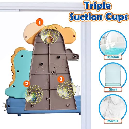 NALACAL Baby Bath Toys, Bathtub Toys Cute Dinosaur Shower Waterfall Water Station Toy with Cup, Dinosaur Bath Toys for Bath Tub Wall and Bathroom Shower Swimming Pool Outdoor Sprinkler Toy