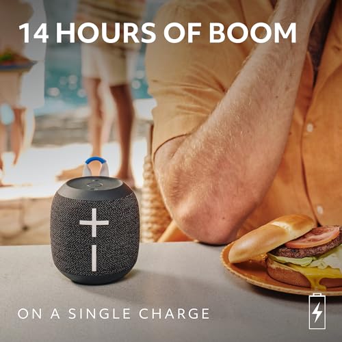 Ultimate Ears WONDERBOOM 4 Portable Waterproof Bluetooth Speaker with Big Bass and 360-Degree Sound, Dustproof Floating Speaker with 131ft (40m) Range - Black