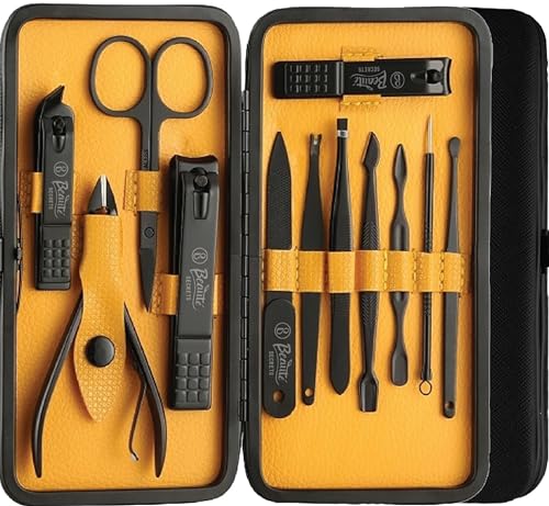 Beauté Secrets Foolzy Stainless Steel Nail Scissors Manicure Grooming Kit Set with Nail Clippers, Peeling Knife, Nail Cleaning Knife, Acne Needle, Blackhead Tool