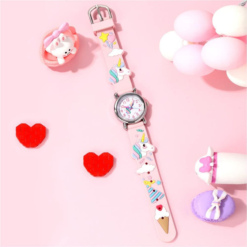 Kids Watches Girl Watches Ages 3-12 Sports Waterproof 3D Cute Cartoon Digital 7 Color Lights Wrist Watch for Kids