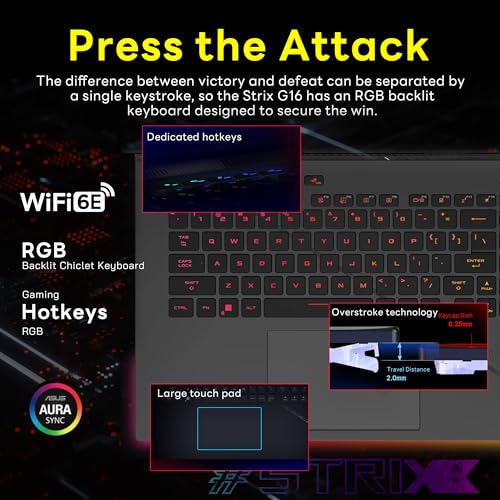 ASUS ROG Strix G16 16" 165Hz FHD Gaming Laptop, Intel i9-13980HX, 64GB DDR5, 2TB SSD, NVIDIA GeForce RTX 4060 8GB, Backlit Keyboard, HD Webcam, Wi-Fi 6E, Gray, Win 11 Pro, 256GB Docking Station Set