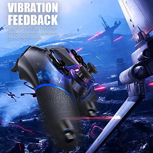 AceGamer Wireless Controller for PS4, Game Controller for Ps4 with Double Vibration,Touchpad, Stereo Headphone Jack, Six Axis Motion Control, Compatible with Ps4/Slim/Pro Console (galaxy)