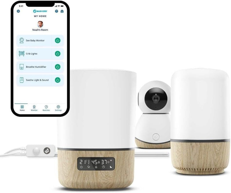 Maxi-Cosi See Baby Monitor Pro with CryAssist AI Cry Translation, PTZ Technology, 2K HD Camera, Wireless, White, 2 Year Warranty