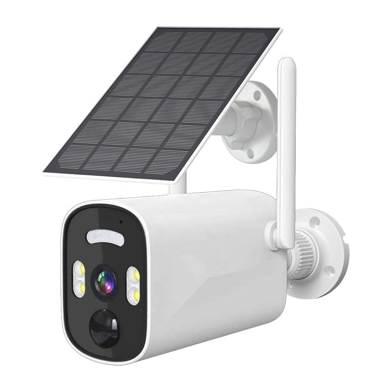 Skade 4MP Solar Security Camera Wireless Outdoor, Rechargeable Battery Powered Camera, 2.4Ghz WiFi Camera for Home Security, Motion Detection, 2-Way Talk, Color Night Vision, Cloud/SD, IP65 Waterproof